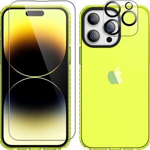 Apple Neon Yellow iPhone Screen Protector for iPhone 15 pro